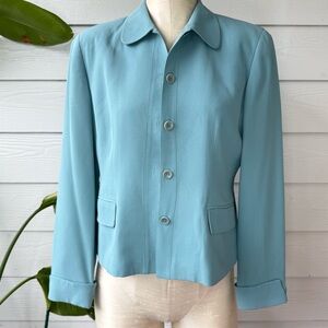 Due per‎ Due Teal Silk Jacket – Women’s Size 4
